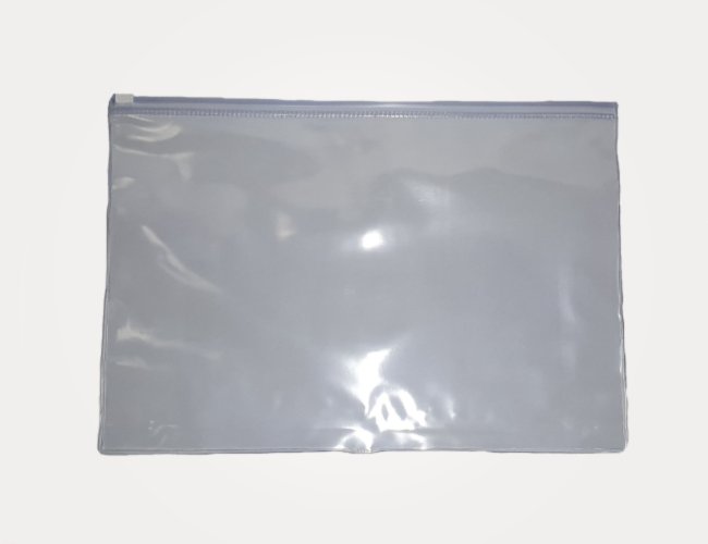 Pasta ZIP 33x22cm em PVC - Cristal (Transparente)