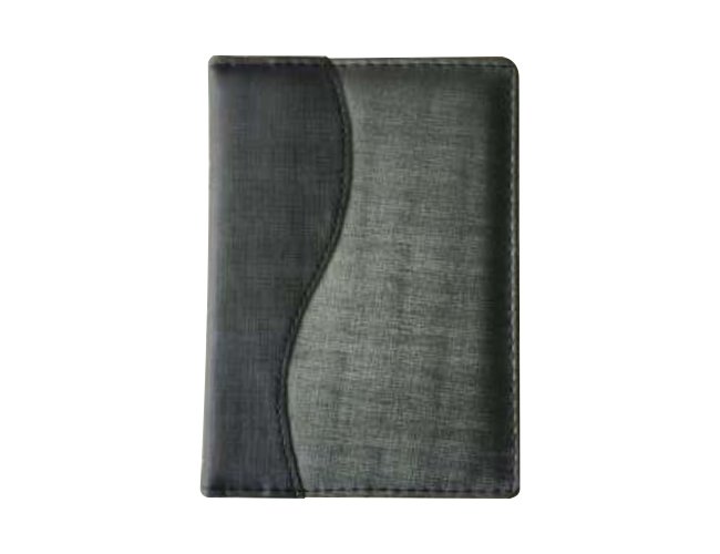 Agenda Costurada com Recortes - Dune Preto / Dune Cinza / S