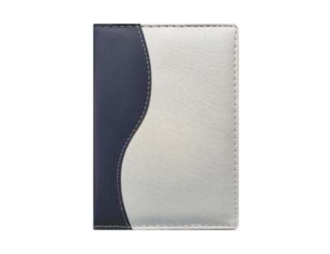 Agenda Costurada com Recortes - Nitex Azul / Prata / S