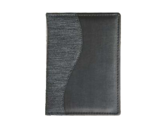 Agenda Costurada com Recortes - Palha Cinza / Dune Preto / S