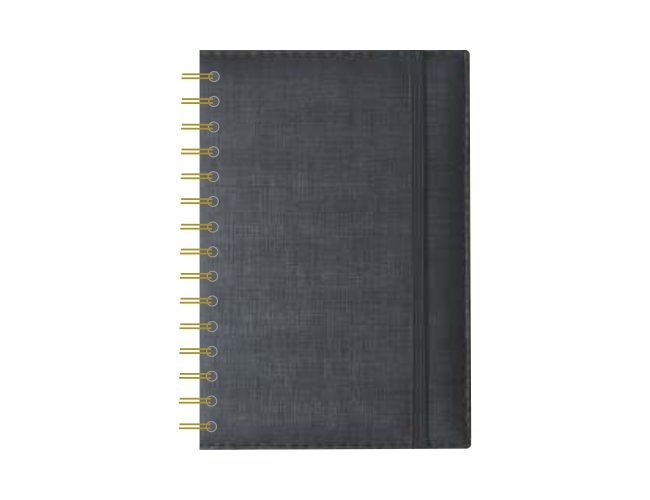 Agenda Wire-O Dune com Elástico - Wire-O Dune Preto com Elástico