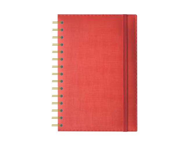 Agenda Wire-O Dune com Elástico - Wire-O Dune Vermelho com Elástico