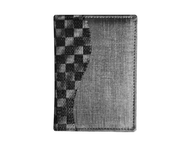 Agenda Costurada com Recortes - Xadrez Cinza / Dune Cinza / S